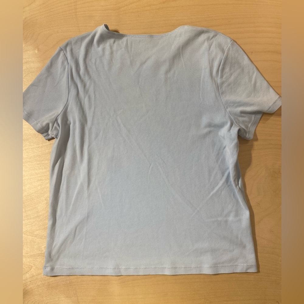 Jones New York Light Blue Scoop Neck Tee Large (QM) - Picture 6 of 6